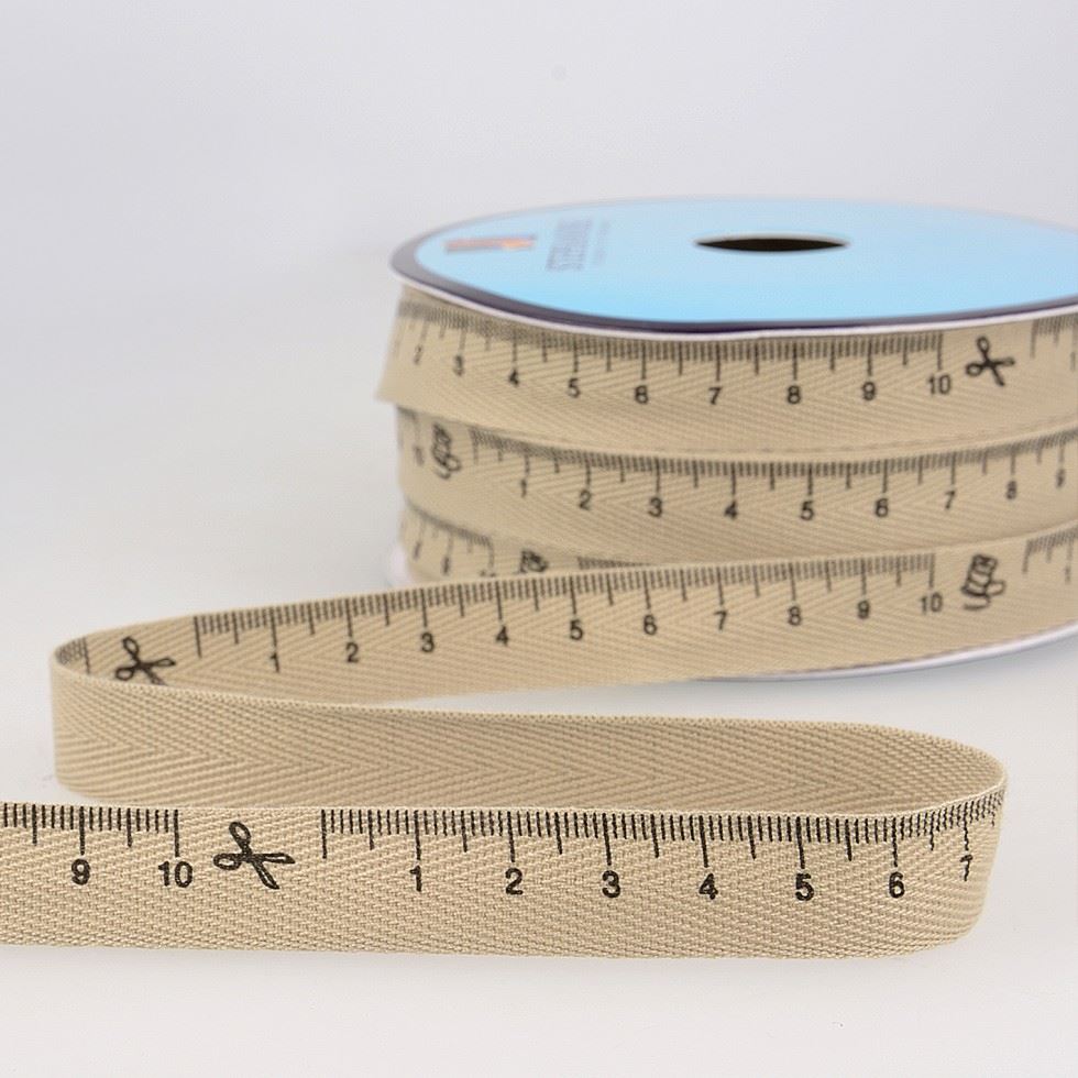 Stephanoise Tape Measure Ribbon Dark Beige