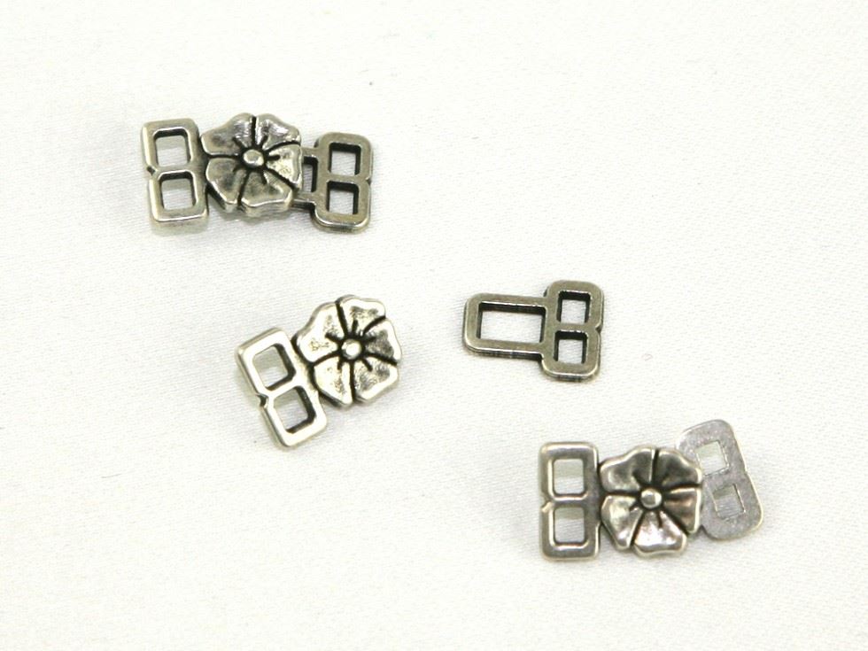 Flower Clasp Buckle Silver