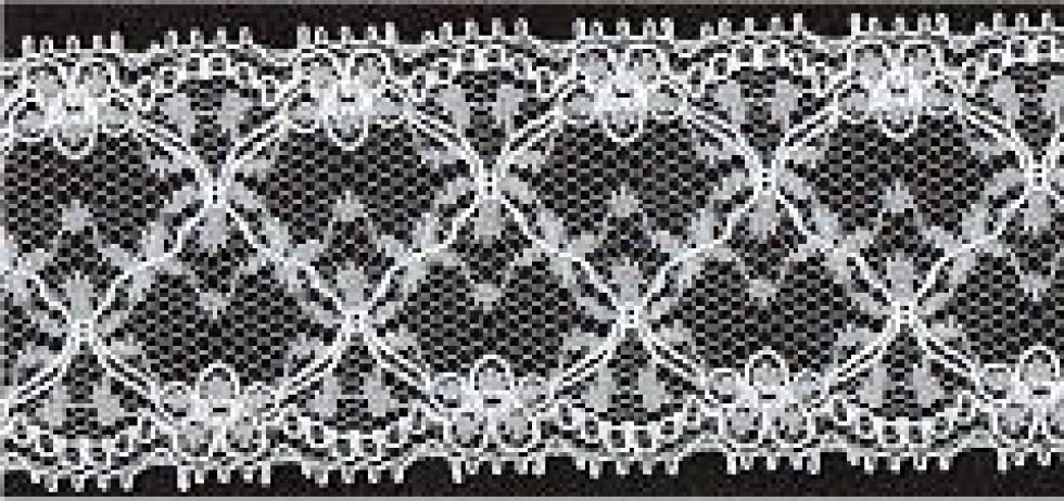 Essential Trimmings White Corded Nylon Lace Trim