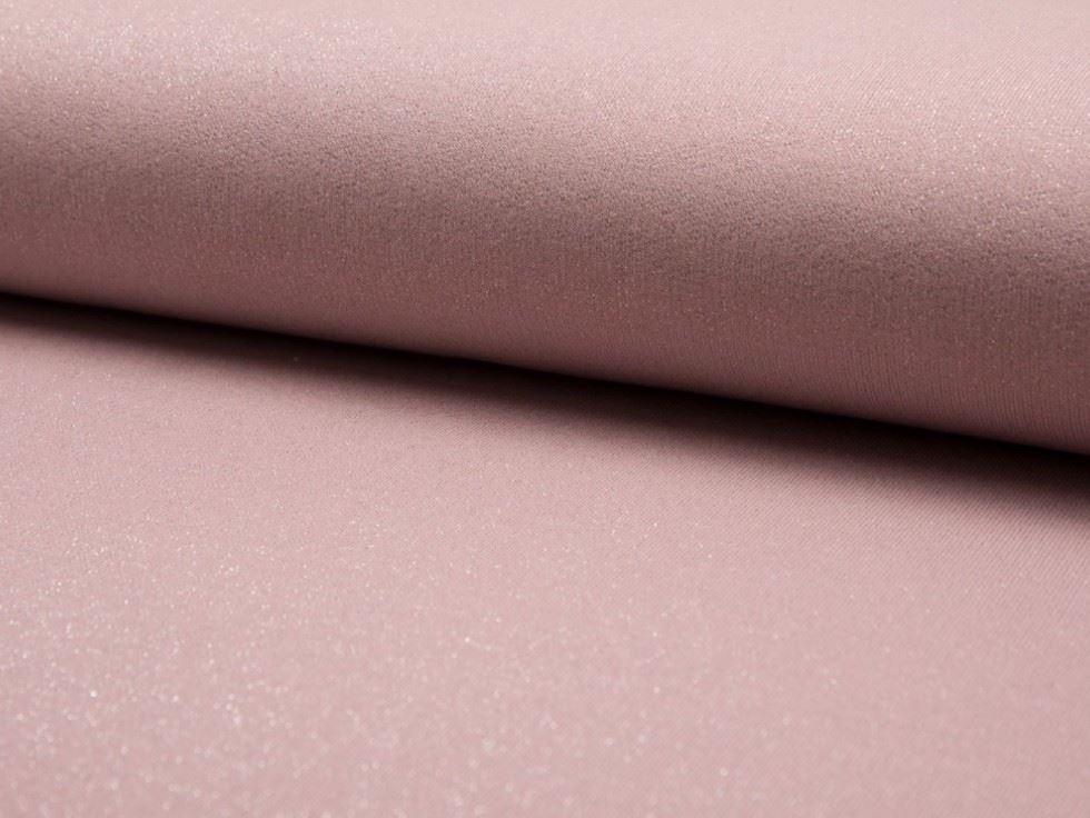 Old Rose Pink Deadstock Lurex Loop Back French Terry Stretch Knit Fabric
