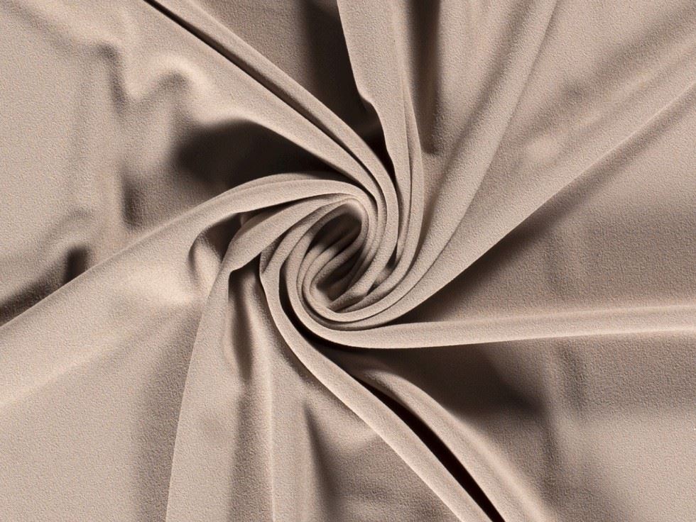 Scuba Crepe Stretch Knit Fabric Beige
 
