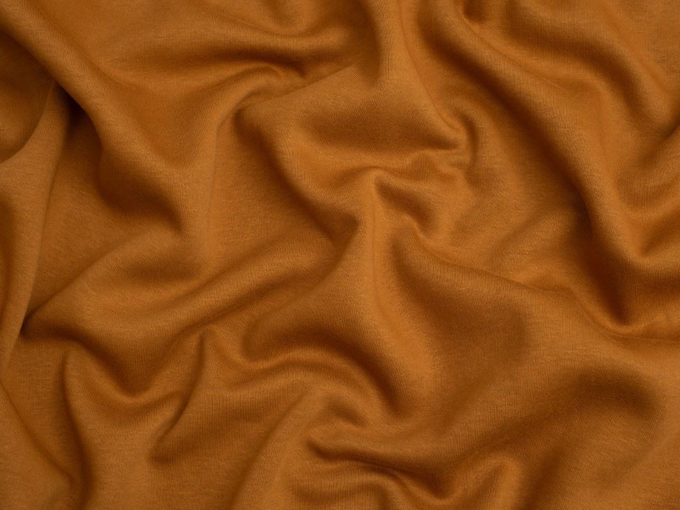Minerva Core Range Polycotton Fleece Back Sweatshirt Stretch Knit Fabric Camel