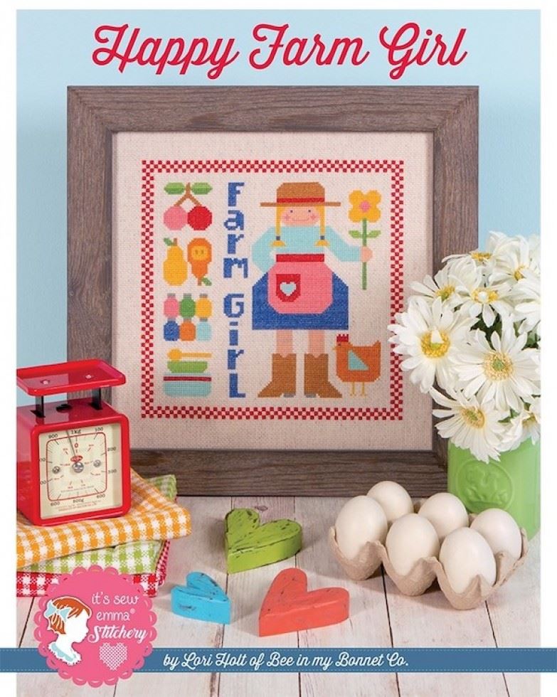 Lori Holt Girls Cross Stitch Pattern Happy Farm