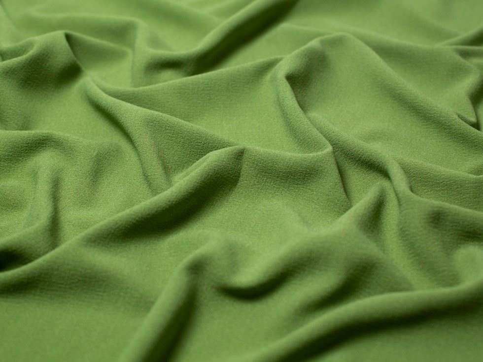 Deadstock Silhouette Stretch Woven Crepe Fabric Green
 