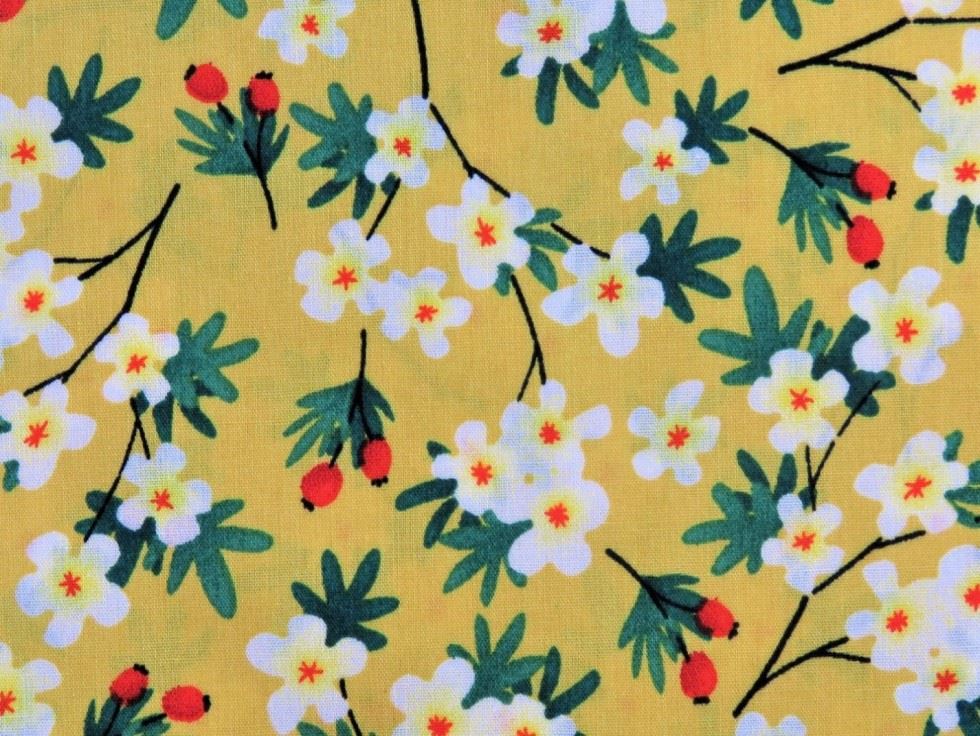 100% Cotton Poplin Fabric Yellow