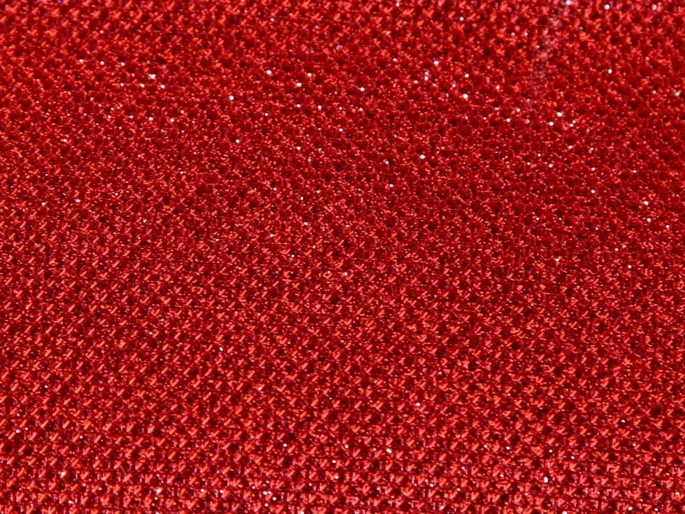 Stof France Lurex Glitter Faux Leather Fabric Red