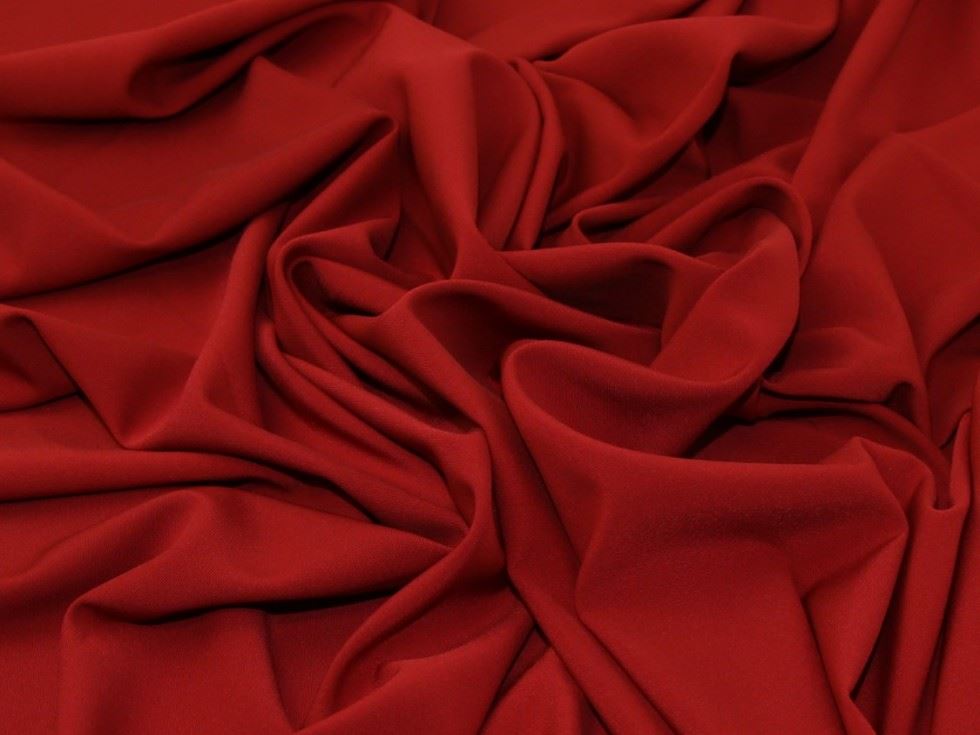 Dark Red Deadstock Stretch Woven Polyester Suiting Fabric