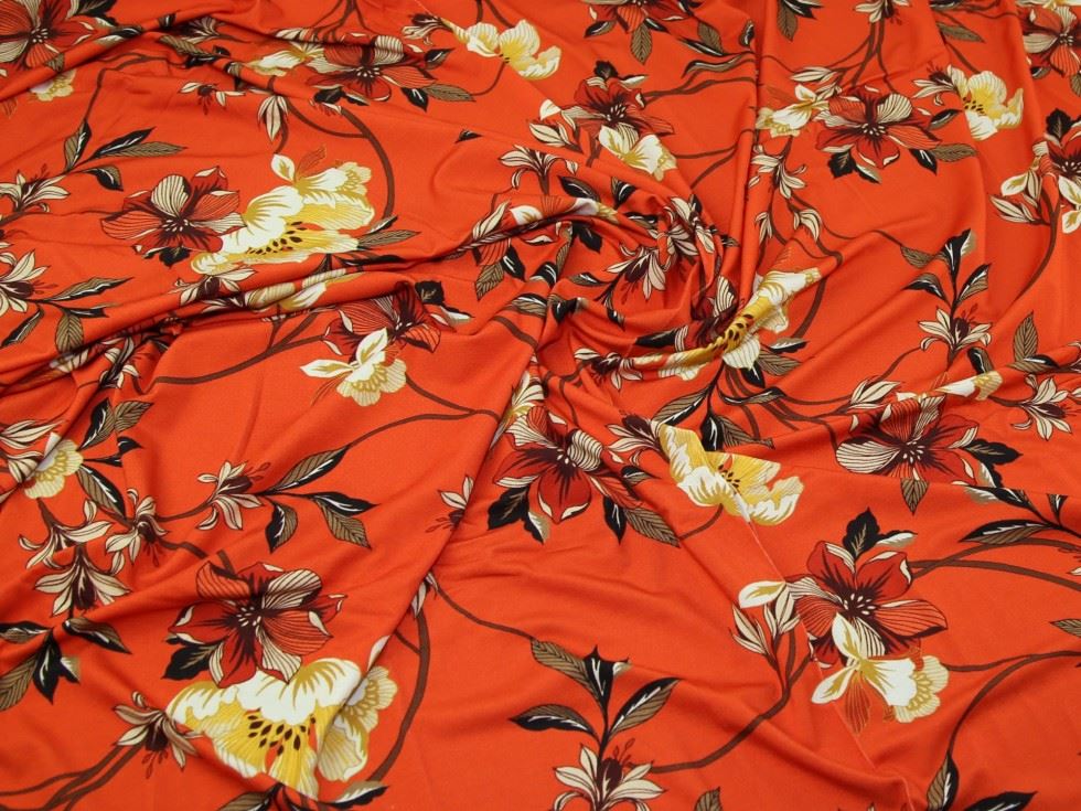 John Kaldor Rossi Viscose Jersey Stretch Knit Fabric Tomato
 
