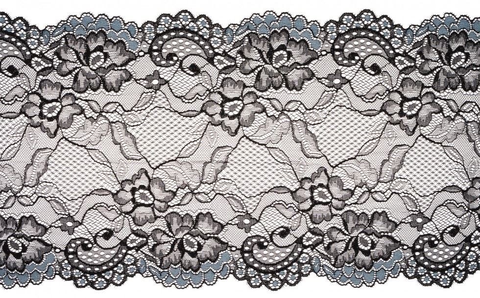 Simplicity Black & Silver Floral Lace Trim