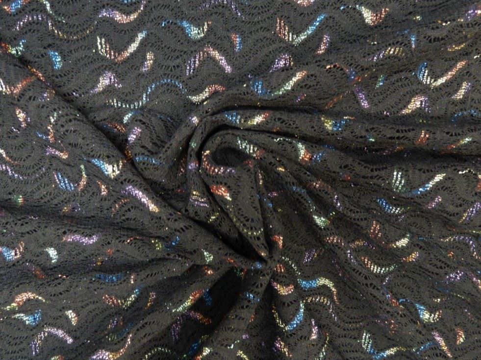 Lady Mcelroy Black Multi Lurex Lace Fabric