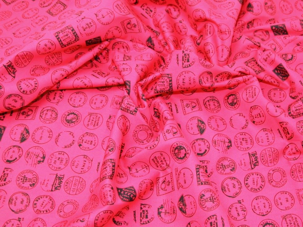 Rose and Hubble 100% Cotton Poplin Fabric Cerise Pink
 