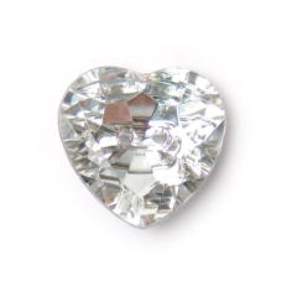 Crendon Clear Crystal Heart Buttons (Value Pack)