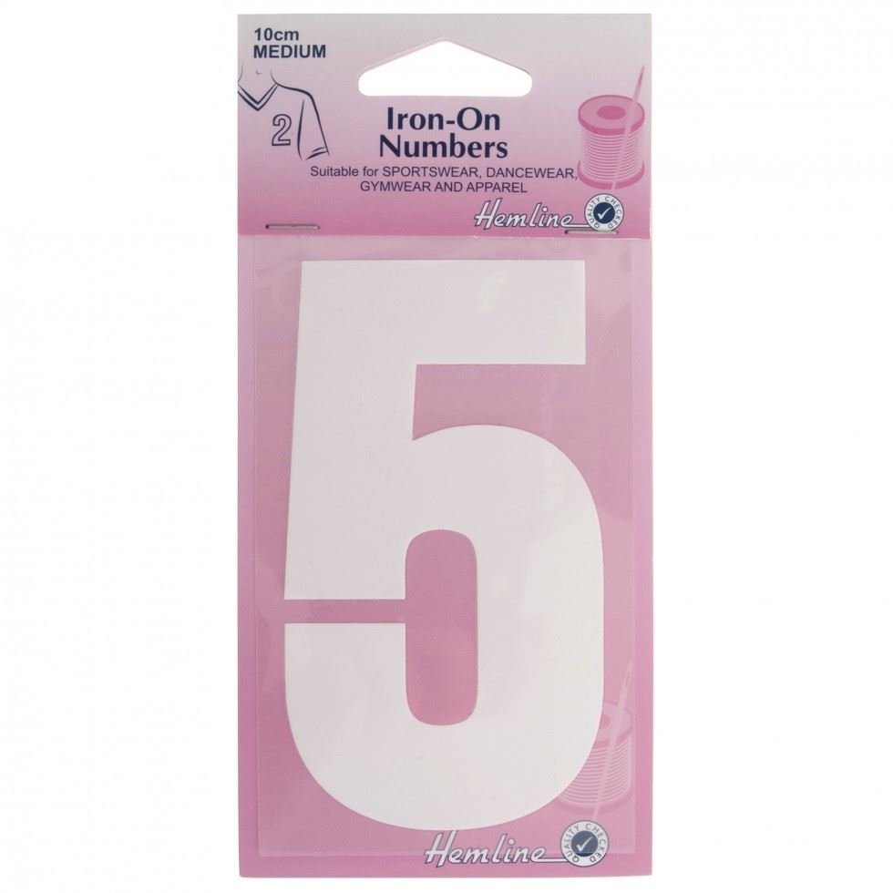 Hemline White Number 5 Number Patch Motif