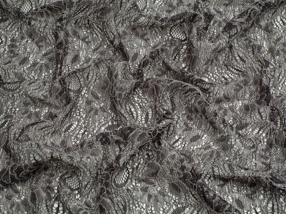 Minerva Core Range Slate Grey Tocca Corded Lace Fabric