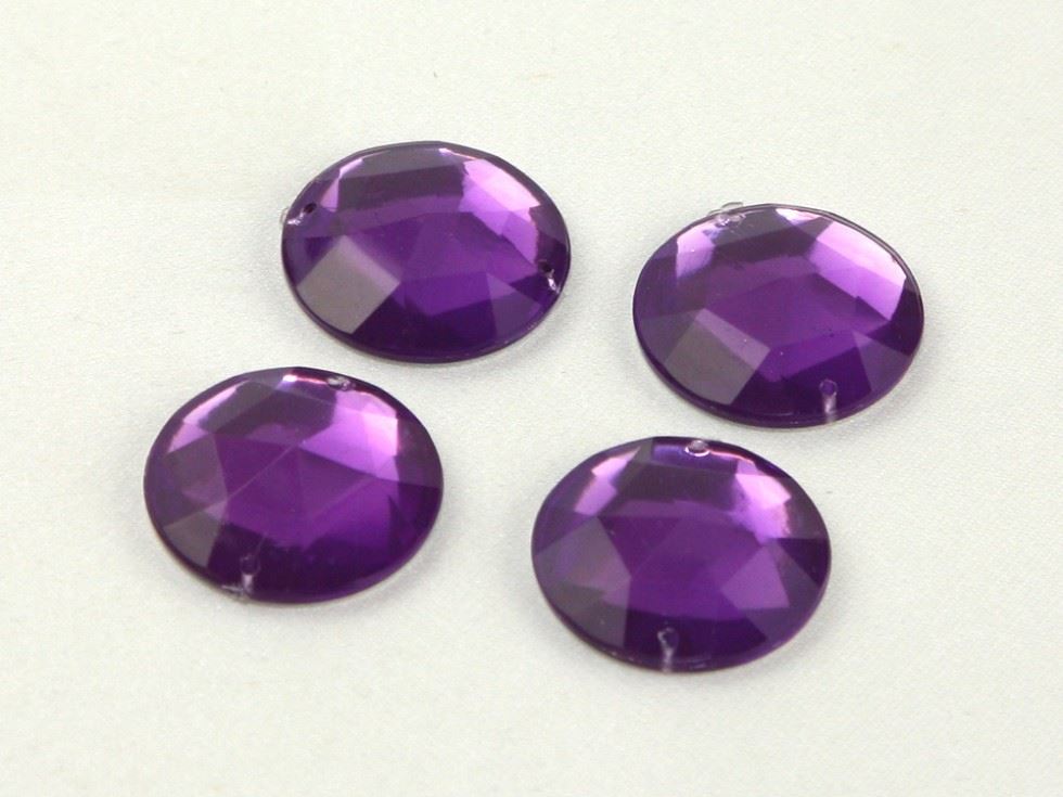 Round Acrylic Jewels Purple
 