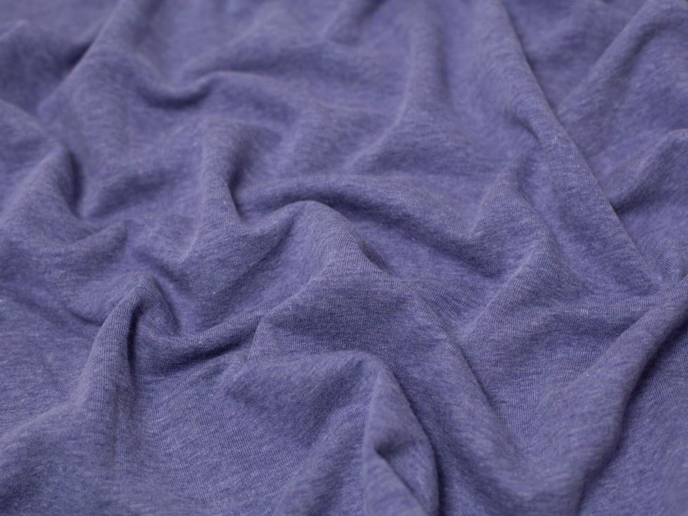 Minerva Core Range Hyacinth Melange Polycotton Fleece Back Sweatshirt Stretch Knit Fabric