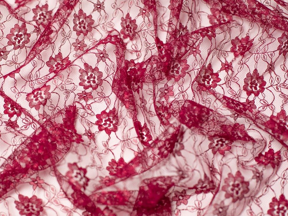 Minerva Core Range Delicate Lace Fabric Wine
 
