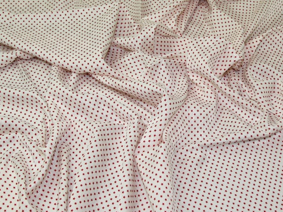 Red Deadstock Cotton Viscose Dobby Fabric