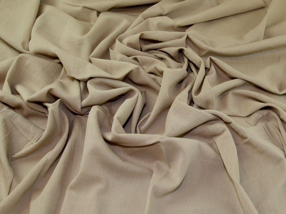 John Louden Taupe Crinkle Cotton Fabric