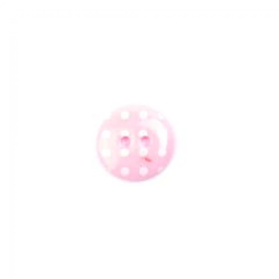 Crendon Polka Dot Round Buttons (Value Pack) Pale Pink/White