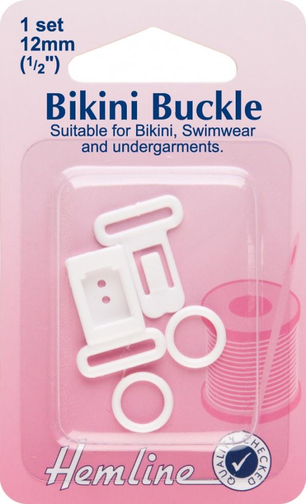 Hemline White Bikini Clasp Buckles
