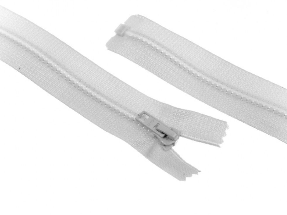 Plastic Chunky Open End Zips White