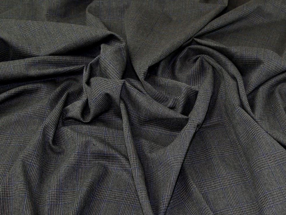 Grey Deadstock Stretch Woven Suiting Fabric