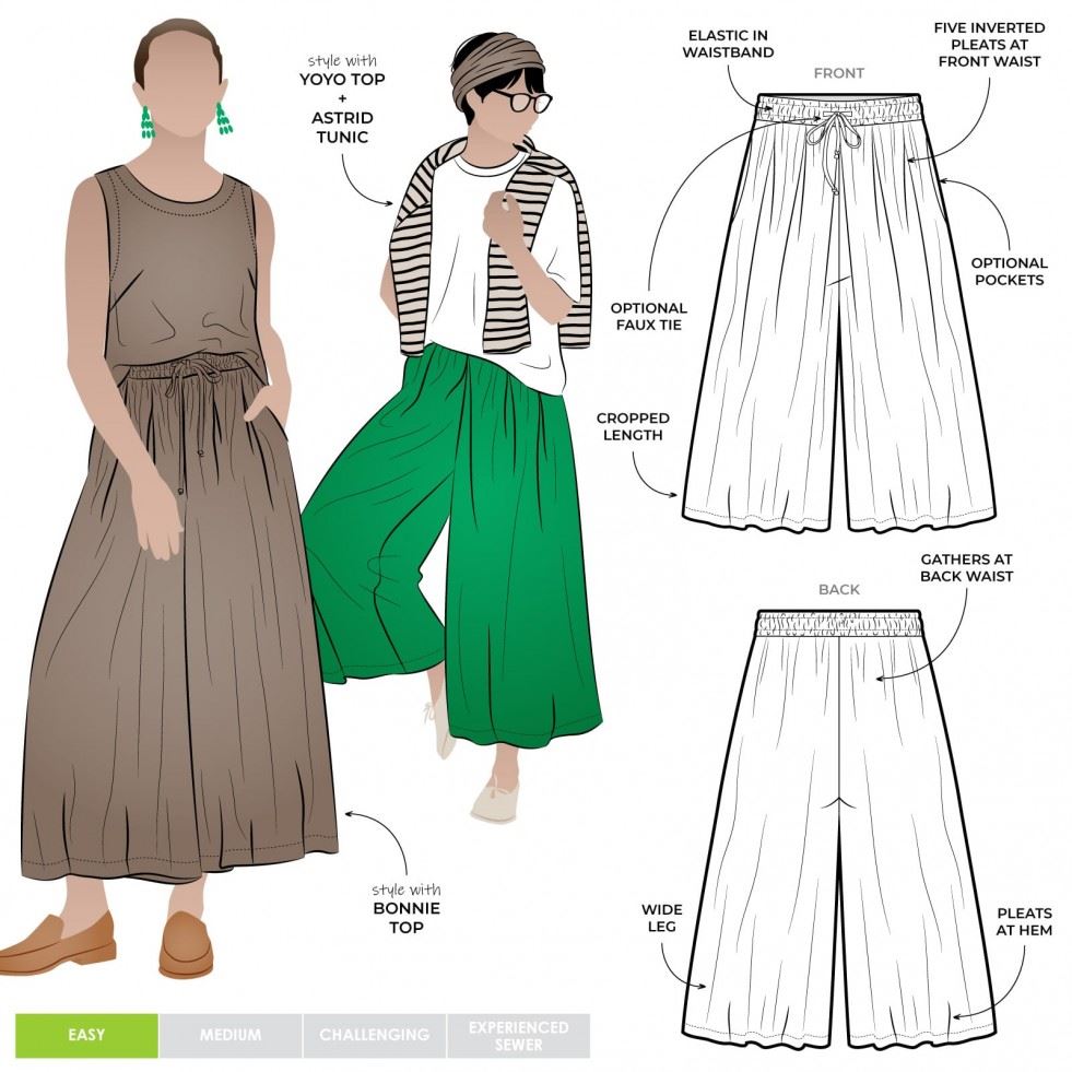 Style Arc Paper Sewing Pattern Reeve Culottes
