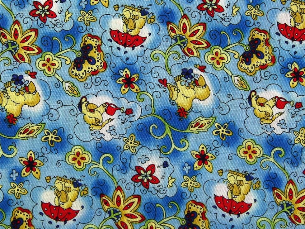 Blue Deadstock 100% Cotton Fabric