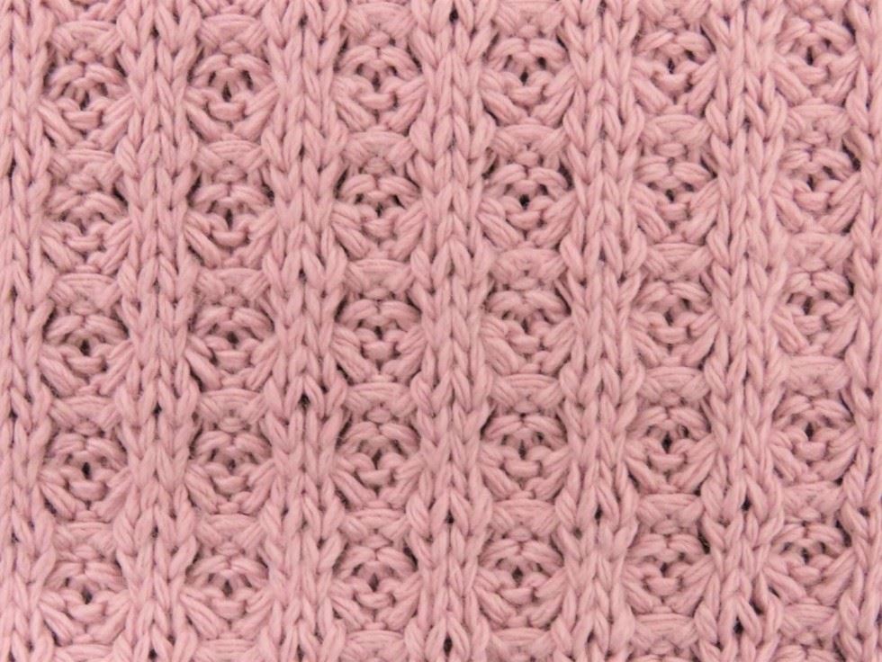 Waffle Cotton Sweater Knit Stretch Fabric Rose Pink