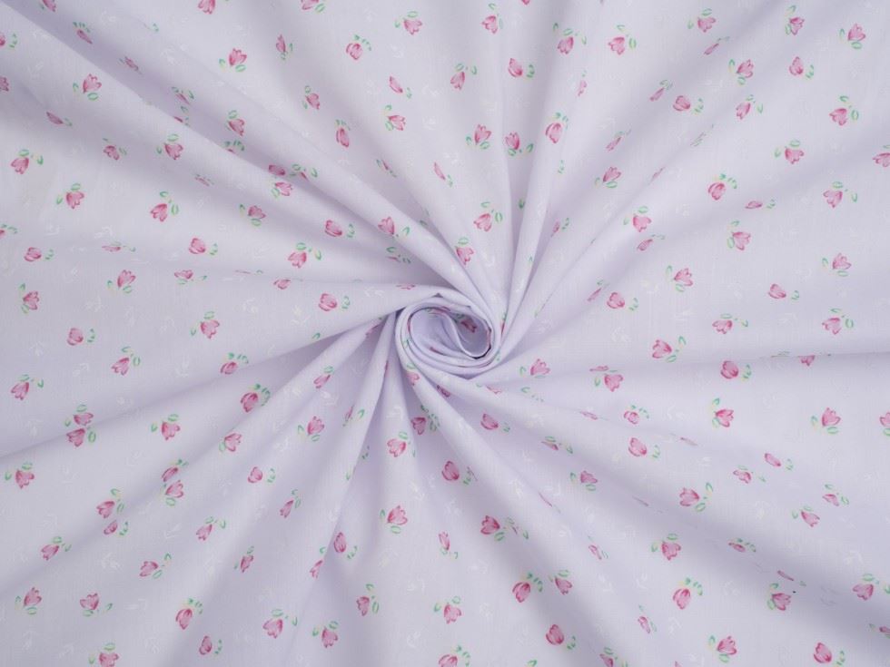 Pink Printed Polycotton Fabric