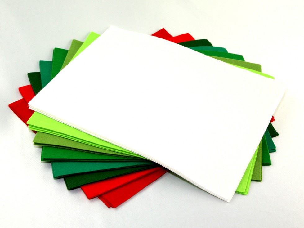 Acrylic Felt Fabric Packs Reds Whites Greens
 