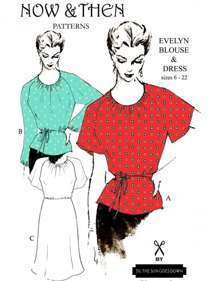 Now And Then Patterns Grain Sewing Pattern The Evelyn Blouse & Dress