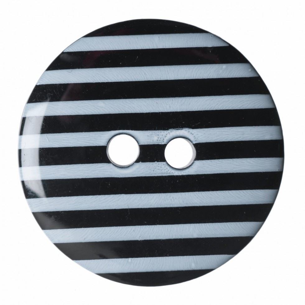 Hemline Black Round Stripe Buttons