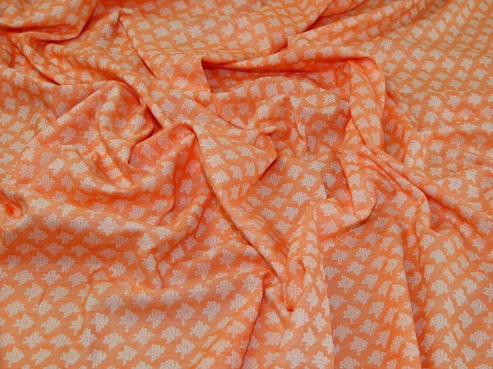 Peach Deadstock Woven Jacquard Fabric