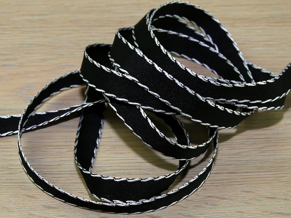 Stitched Edge Fancy Ribbon Black