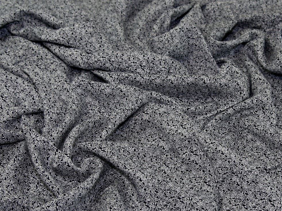 Black Deadstock Viscose Challis Fabric