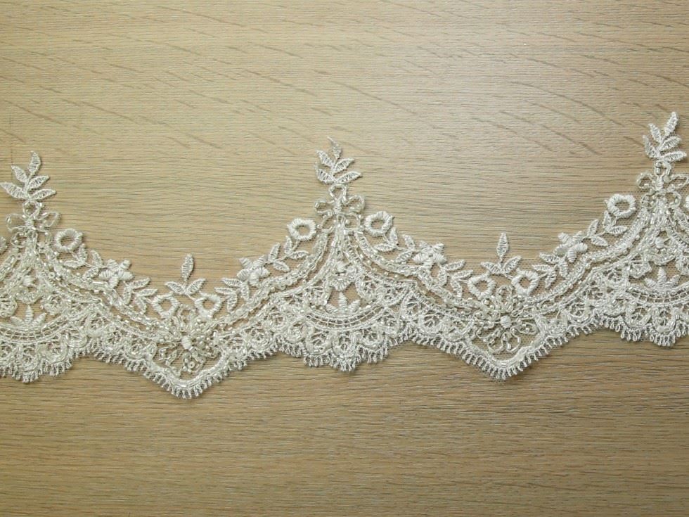 Ivory Beaded Lace Trim