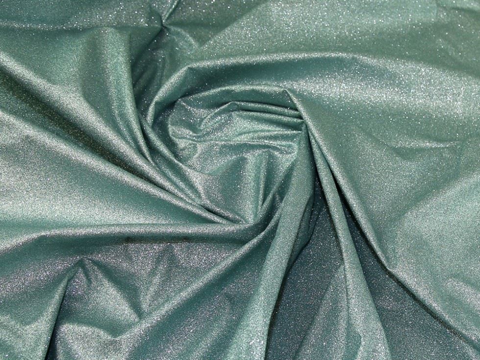 Turquoise Deadstock Glitter Pvc Vinyl Fabric