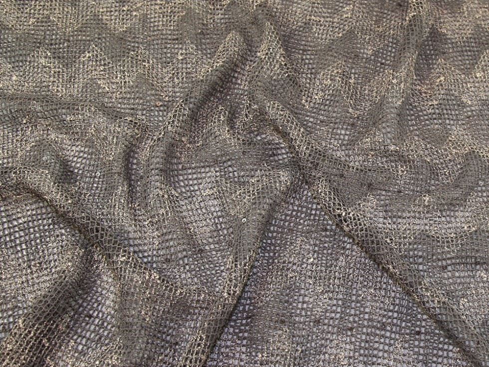 Taupe Deadstock Sequin Lace Fabric