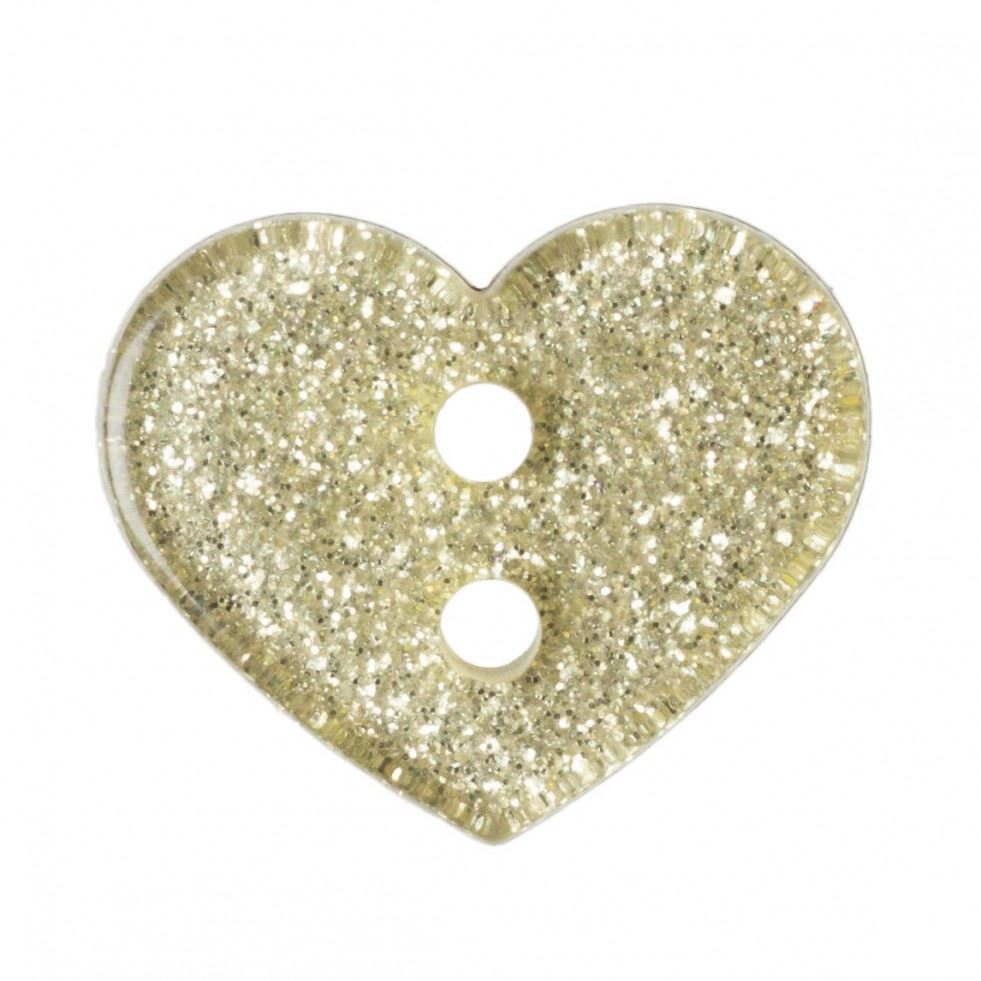 Trimits Light Yellow Heart Glitter Buttons (Value Pack)