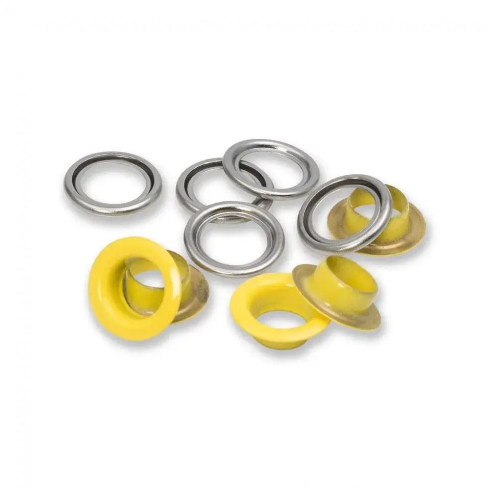 Prym Metal Eyelets with Washers Yellow