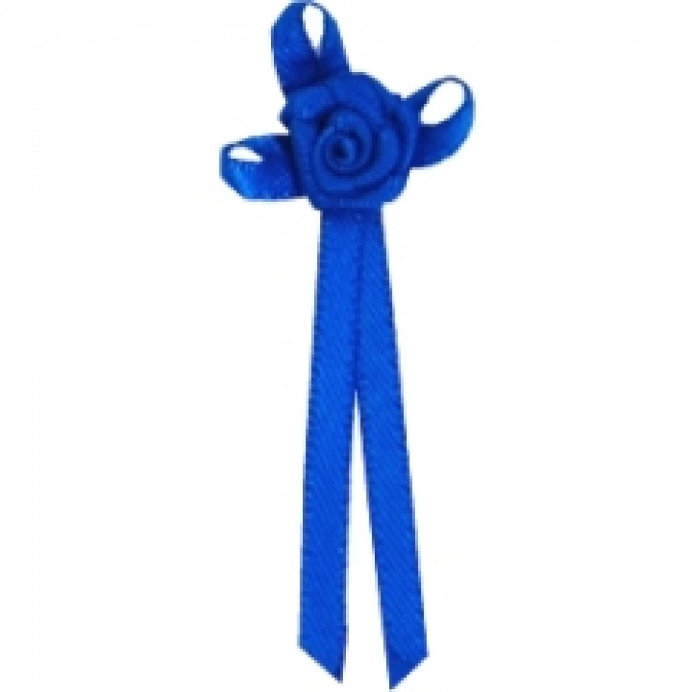 Berisfords 352 Electric Blue Long Ribbon Rose Centred Bows