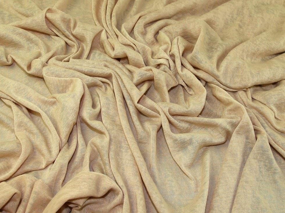 Saffron Yellow Deadstock Slub Sweater Knit Stretch Fabric