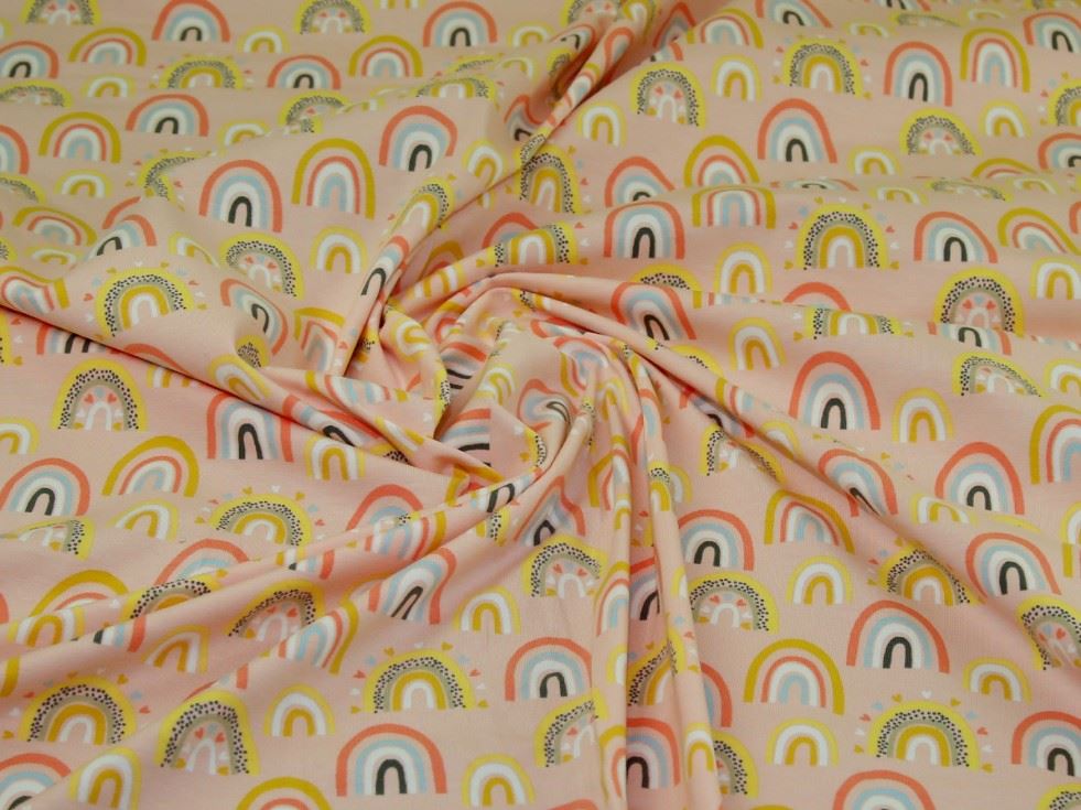 Peach Deadstock Cotton Jersey Stretch Knit Fabric