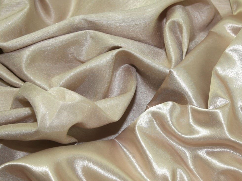 Beige Deadstock Satin Back Dupion Fabric