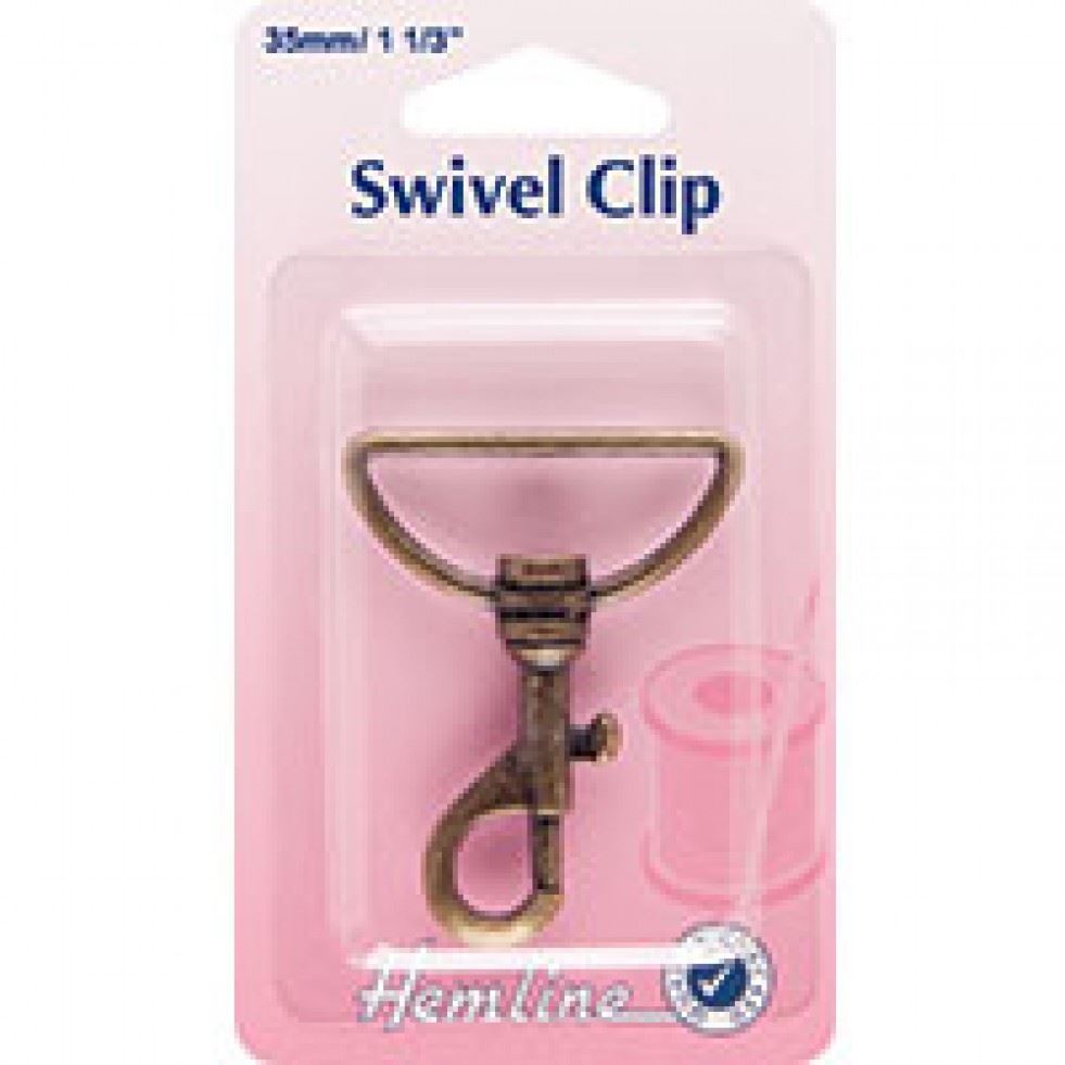 Hemline Bronze Swivel Clip Fasteners