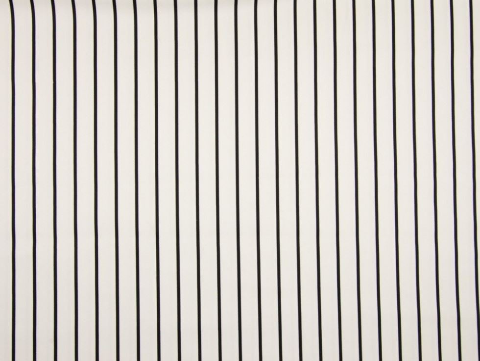 Deadstock Woven Stretch Cotton Sateen Fabric Black on Cream
 