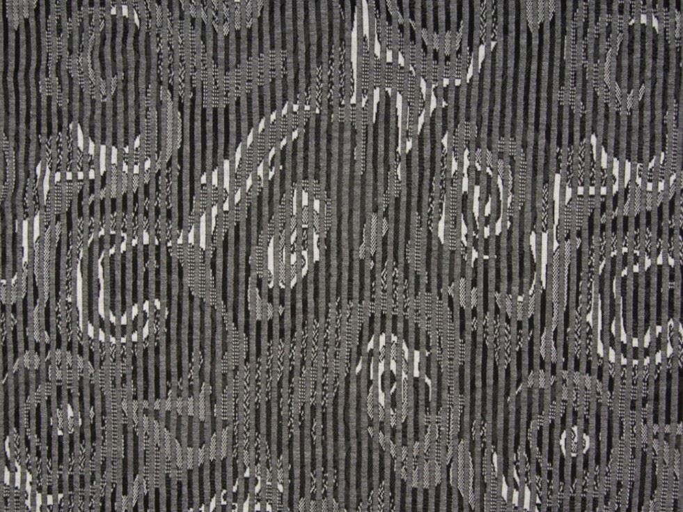 Grey Deadstock Jacquard Stretch Knit Fabric