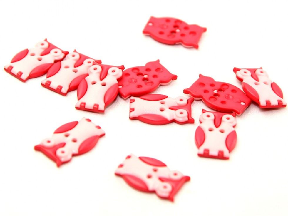 Dill Owl Buttons (Value Pack) Light Pink/Pink
 